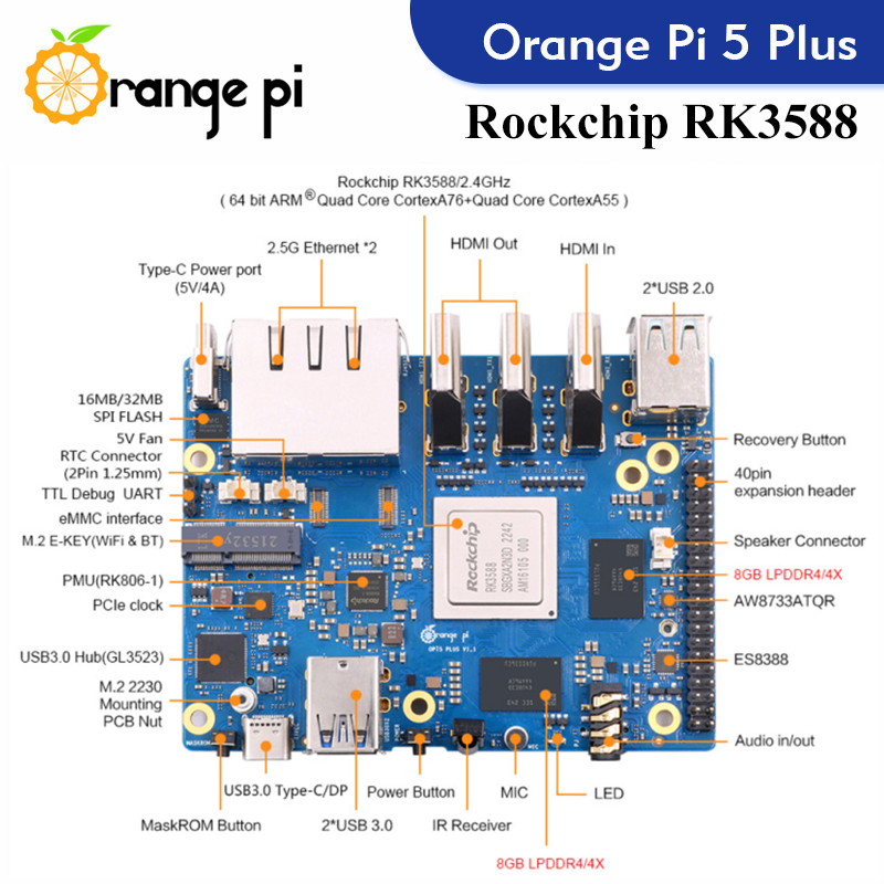 Orange Pi 5 Plus-Carte de déve - Radxa Rock 5B 16Gb avis et prix